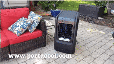 Small cooling unit brings big comfort to the patio.