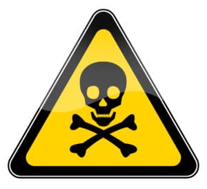 skull danger sign - toxic chemical refrigerants in air conditioners