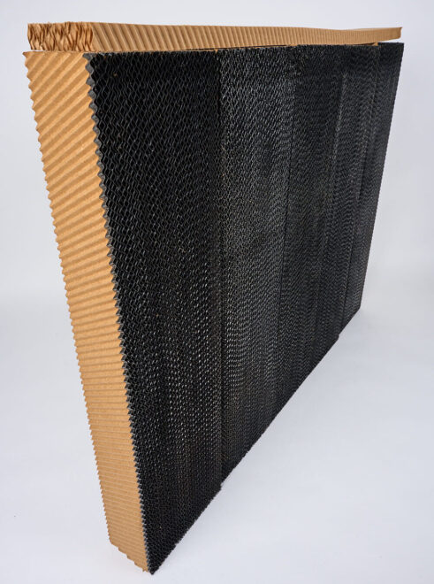 HydroTek Replacement Media Set for APEX 2000: large, brown corrugated block with black mesh center on white background.