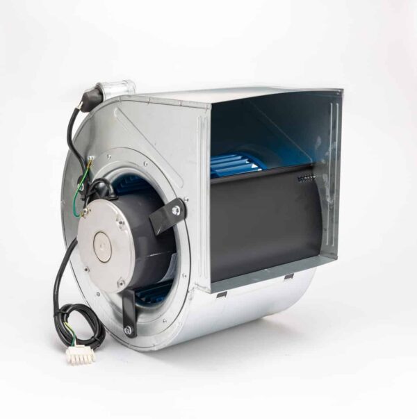 Jetstream 220 Fan & Motor: An industrial blower with visible rotor, power cord, and blue components against a white background. Efficient airflow design.